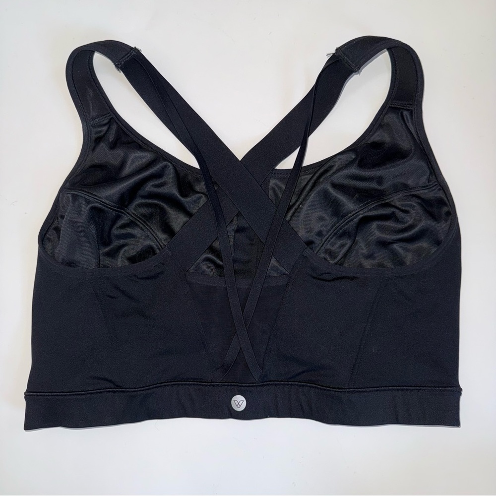 LIVI Active 44G Front Zip Sports Bra Black Pink High Impact Support Plus Size - Picture 8 of 9